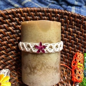 Candle decor lace wreath adjustable crystal NEW